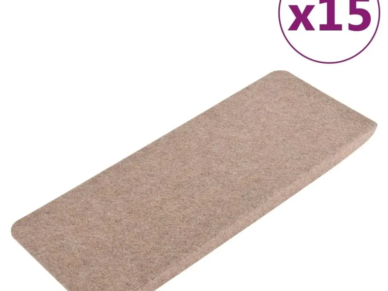 Billede 2 - Selvklæbende trappemåtter 15 stk. 65x24,5x3,5 cm beige