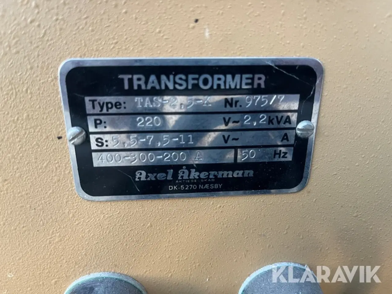 Billede 3 - Transformer TAS-2.5-K med kabel 5 meter