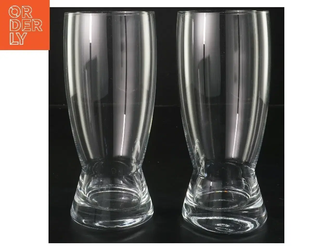 Billede 1 - 2 smukke  ølglas (str. 2 stk Ø 8 cm længde 18,5 cm)