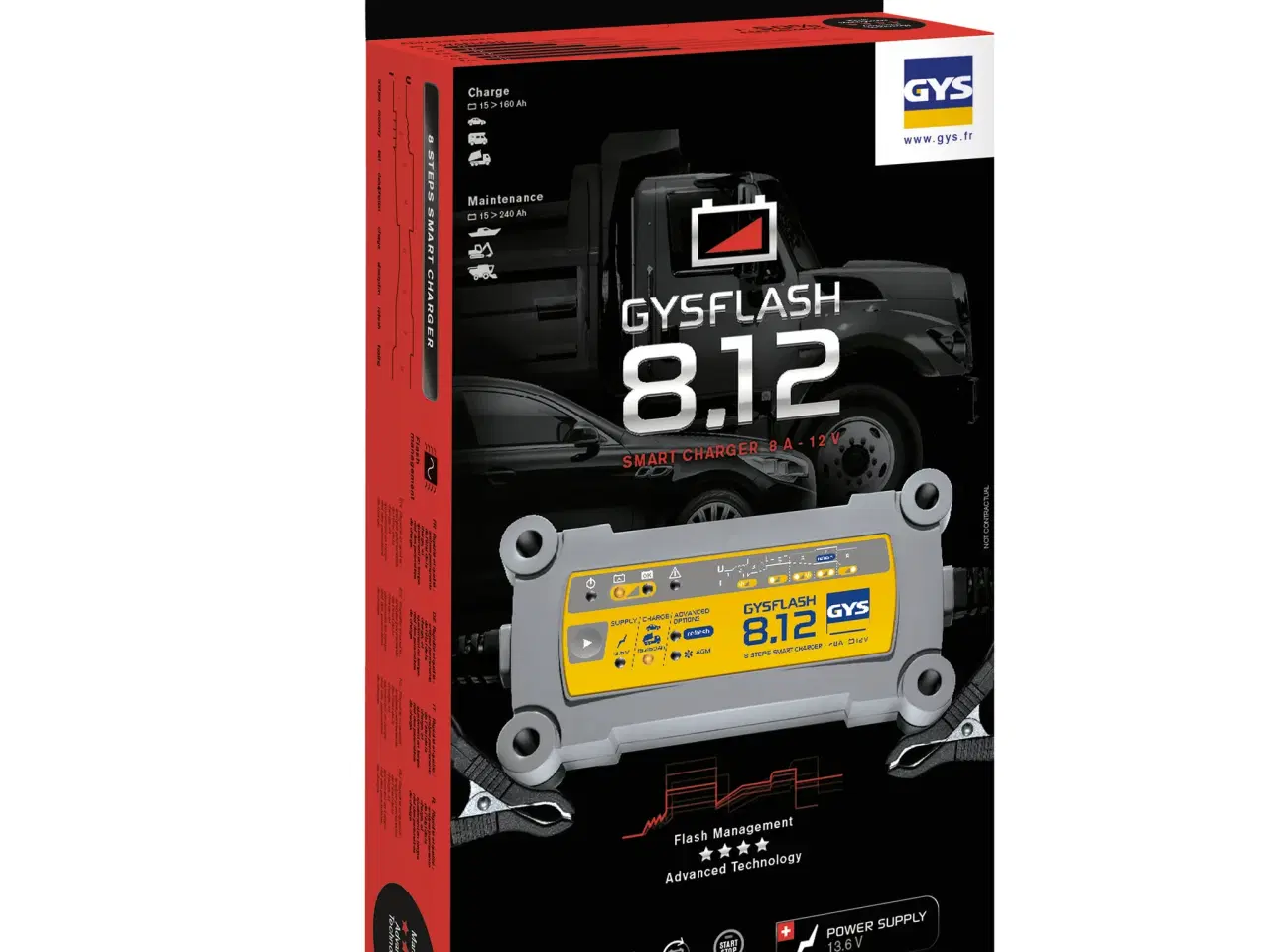 Billede 5 - Gysflash 8.12 8A oplader til alle typer 12V batterier