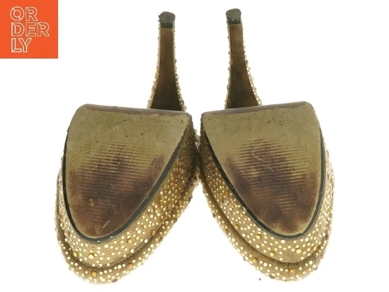 Billede 2 - Guld stilethæle med sten fra Blink (str. 37 )