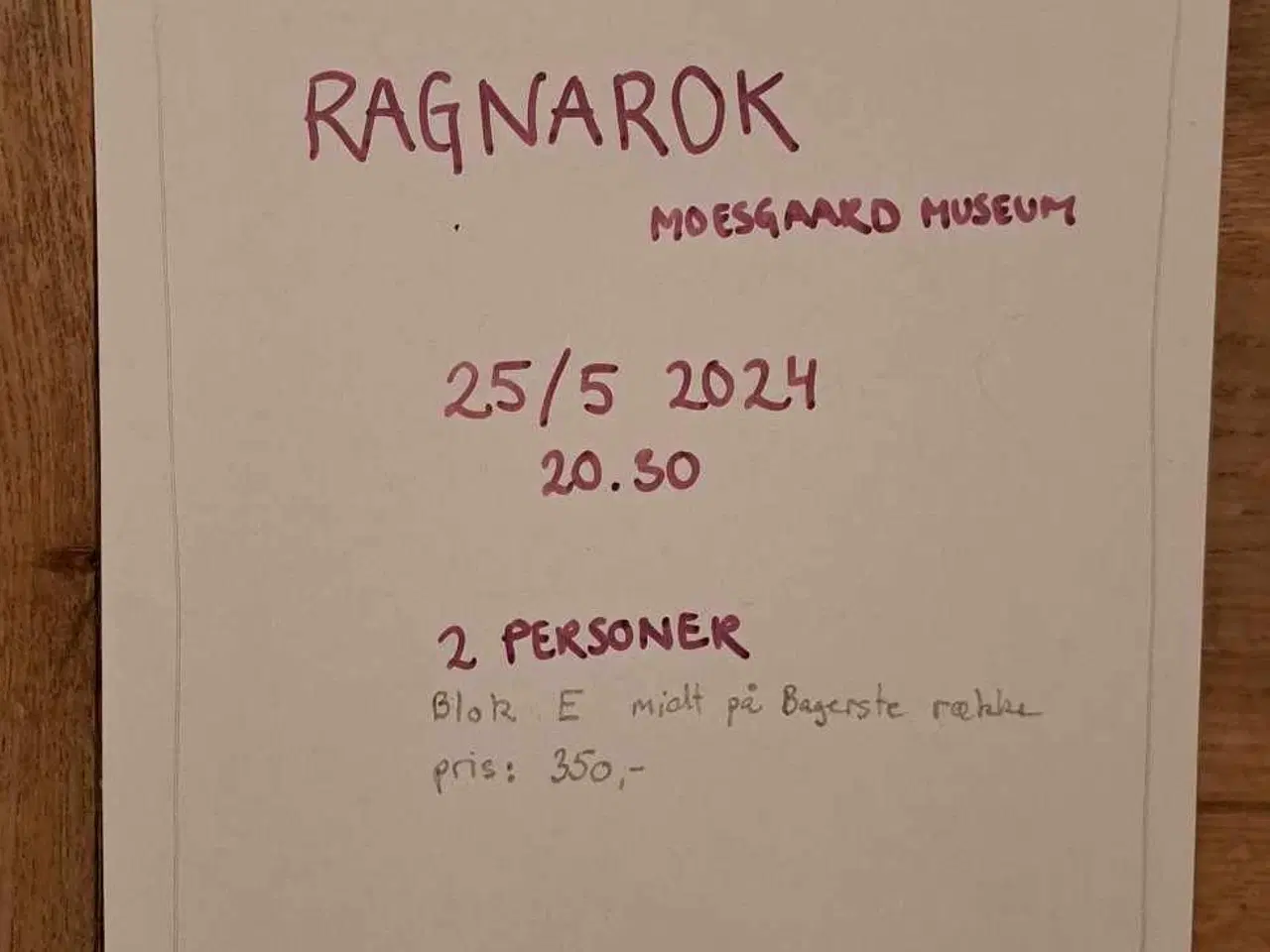 Billede 2 - 2 billetter til Ragnarok Moesgaard 25/5-24