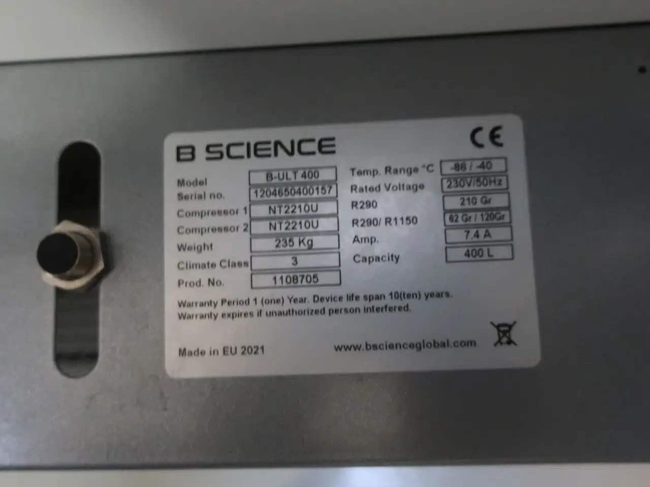 Billede 4 - Fryseskab B SCIENCE GLOBAL B-ULT 400 (Display total skadet)