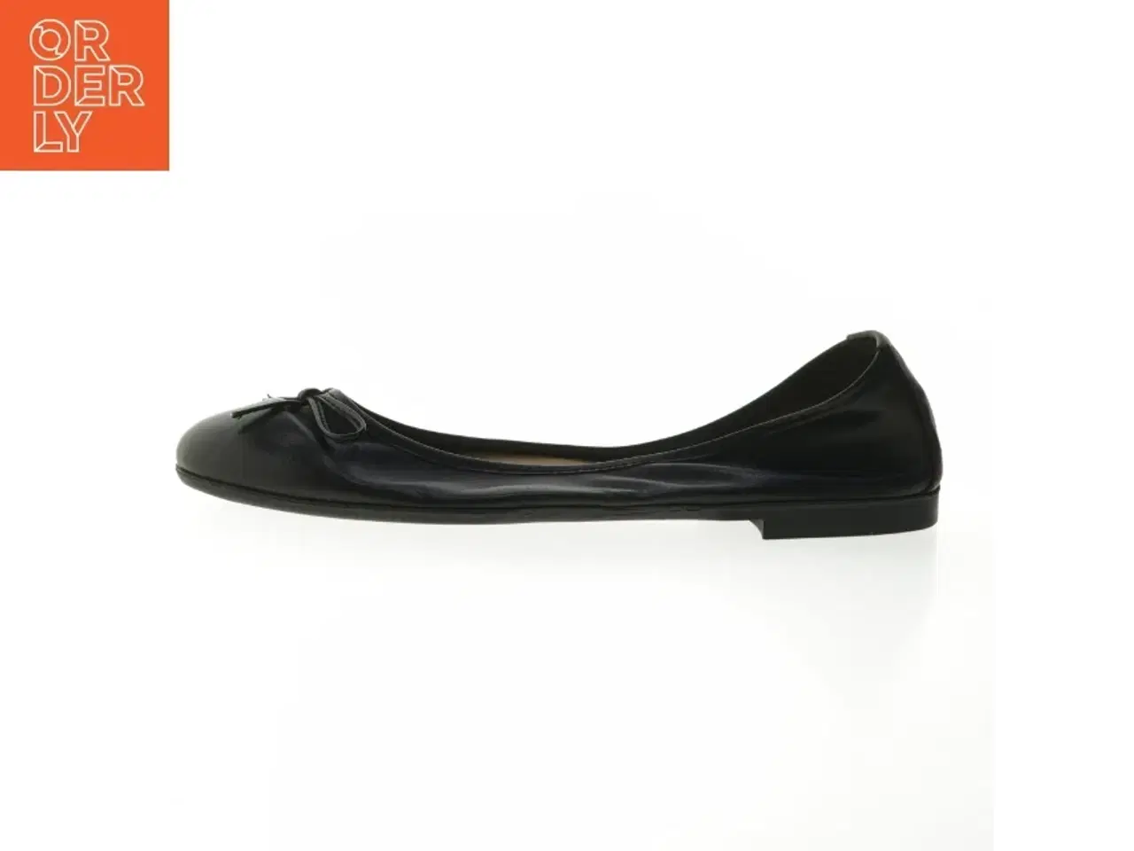 Billede 1 - Flade ballerina-sko i sort læder fra Vera Pelle (str. 37 )
