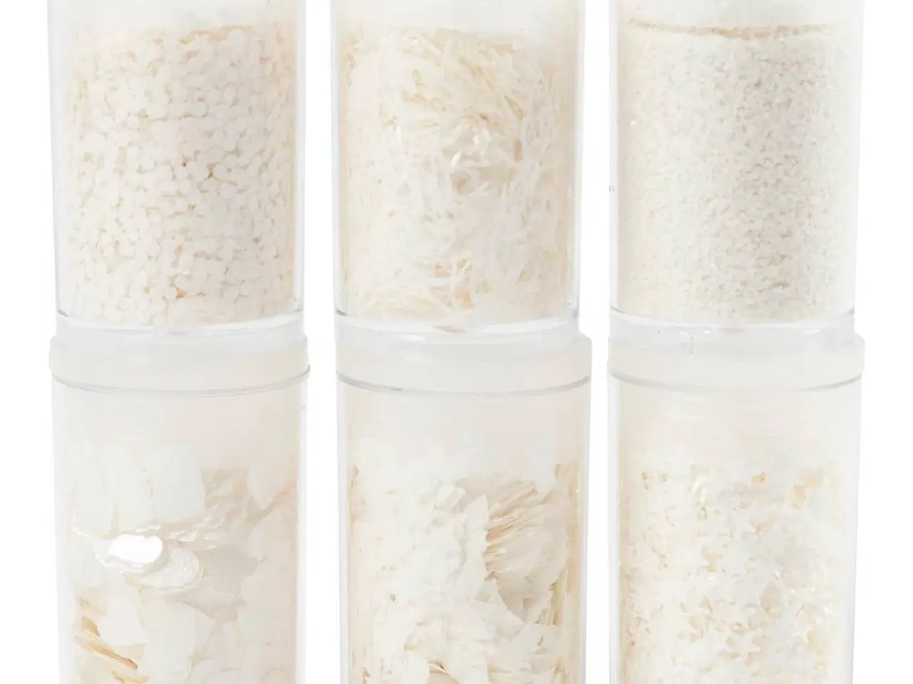 Billede 1 - Bionedbrydelig Bio-glimmer & Pailletter - Sølv/Hvid 6x7ml