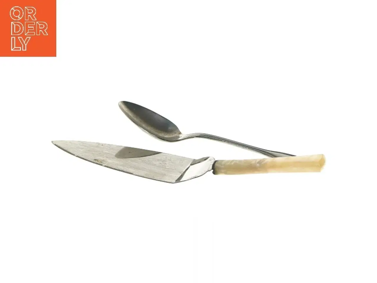 Billede 3 - Serveringssæt: kagespade og ske (str. 18 og 23 cm)