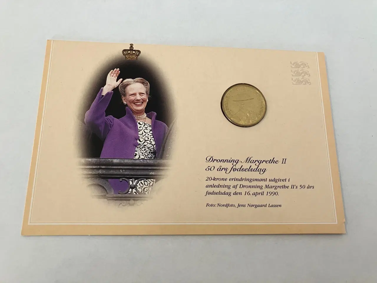 Billede 1 - 20 Kroner Dronning Magrethe II 50-års fødselsdag 1990