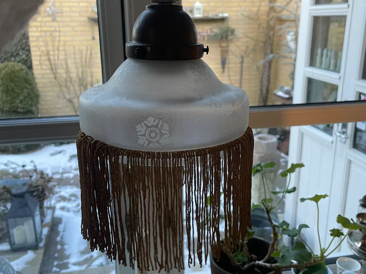 Billede 3 - Gammel loftlampe med perler