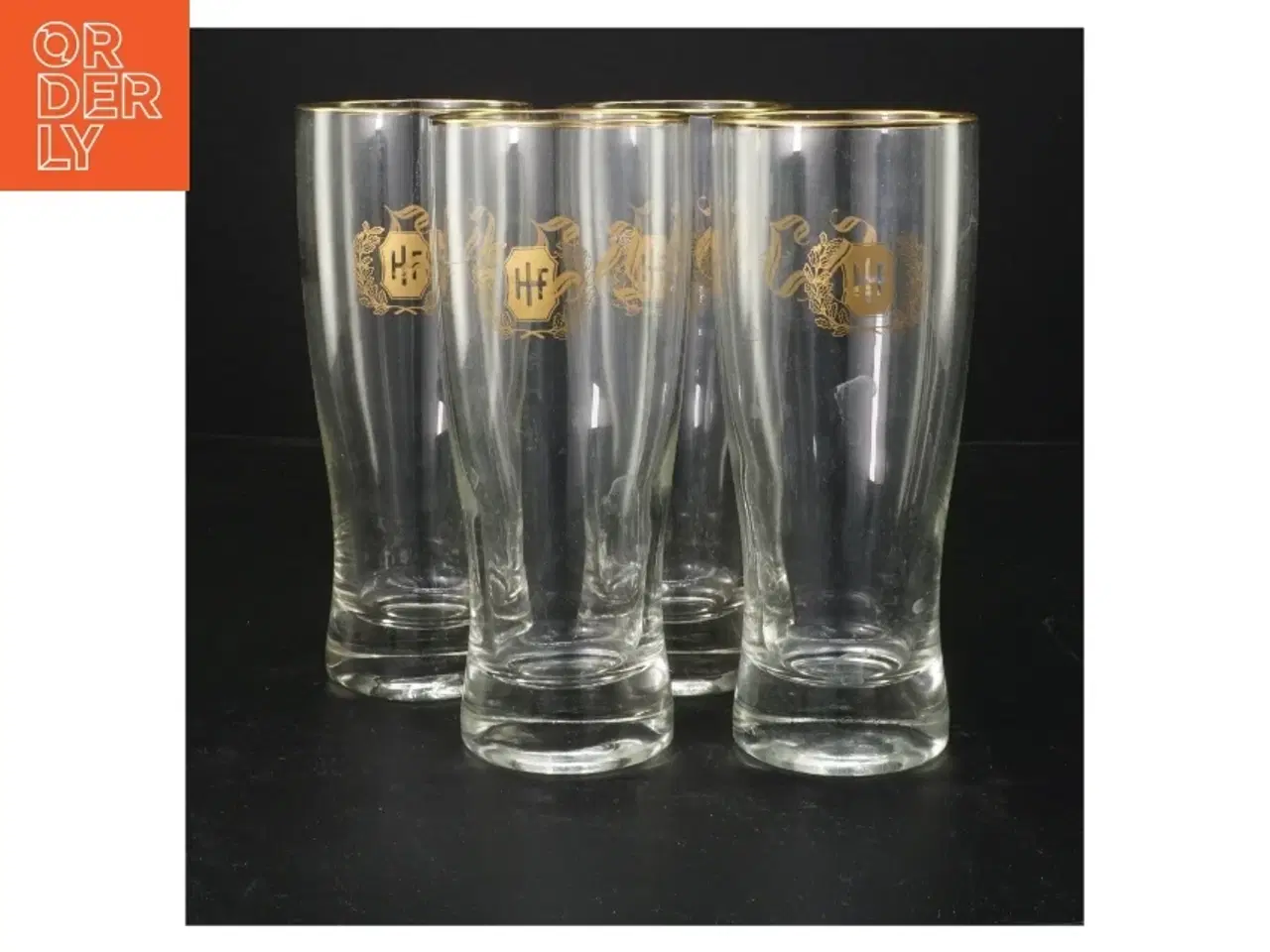 Billede 1 - Sæt af glas med guldkant (str. 17,5 cm)