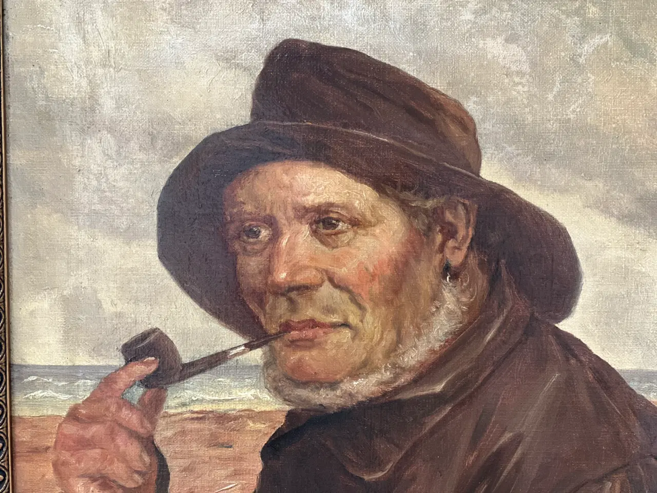 Billede 2 - Maleri m/fisker af Oluf Simony-Jensen