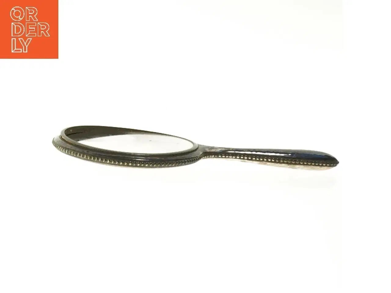 Billede 4 - Håndspejl i metal (str. Ø 15,5 cm længde 30 cm)