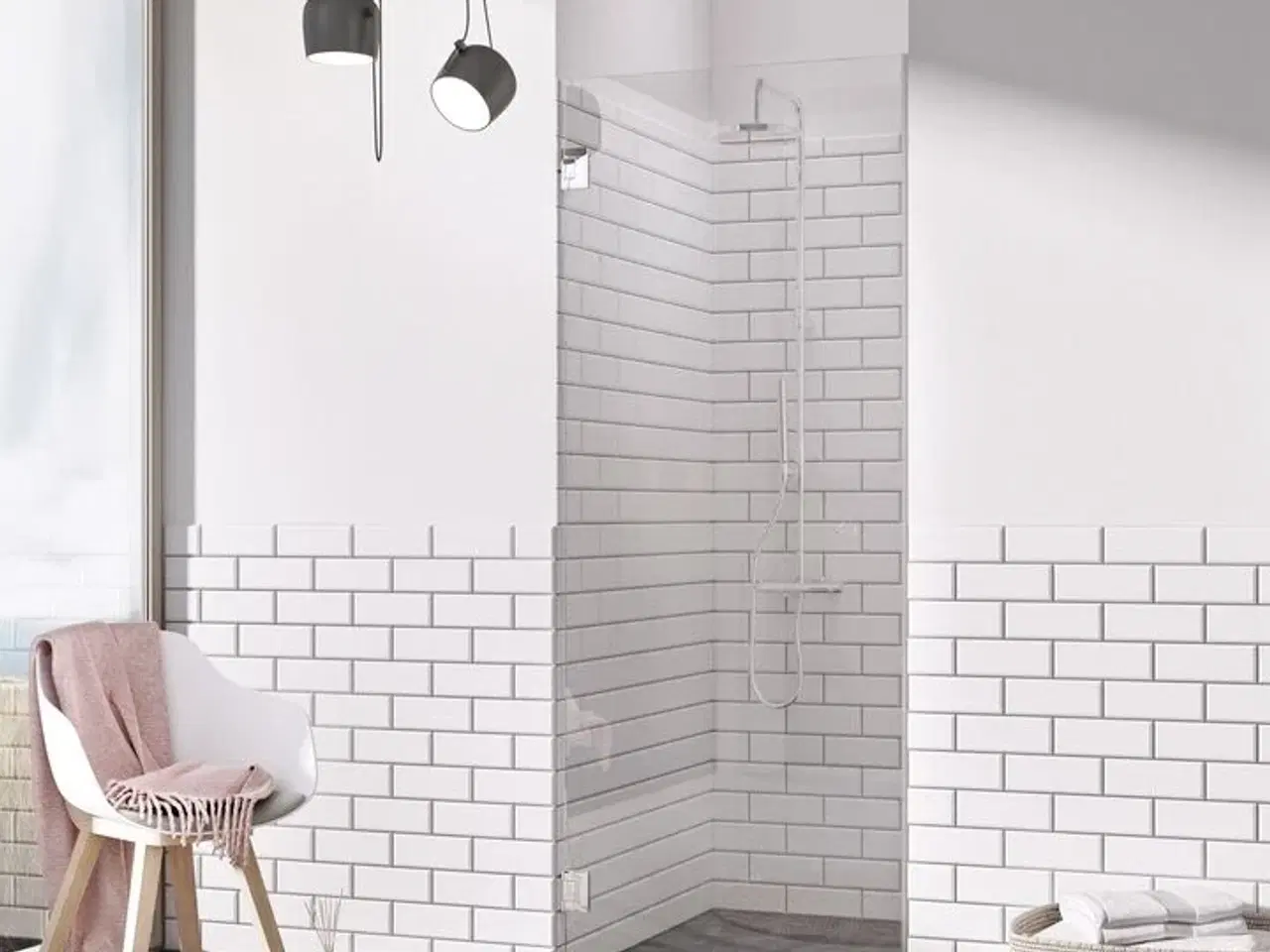 Billede 1 - DLK20 Lucca 20 enkelt svingdør, 8mm klart glas, Krom hængsler