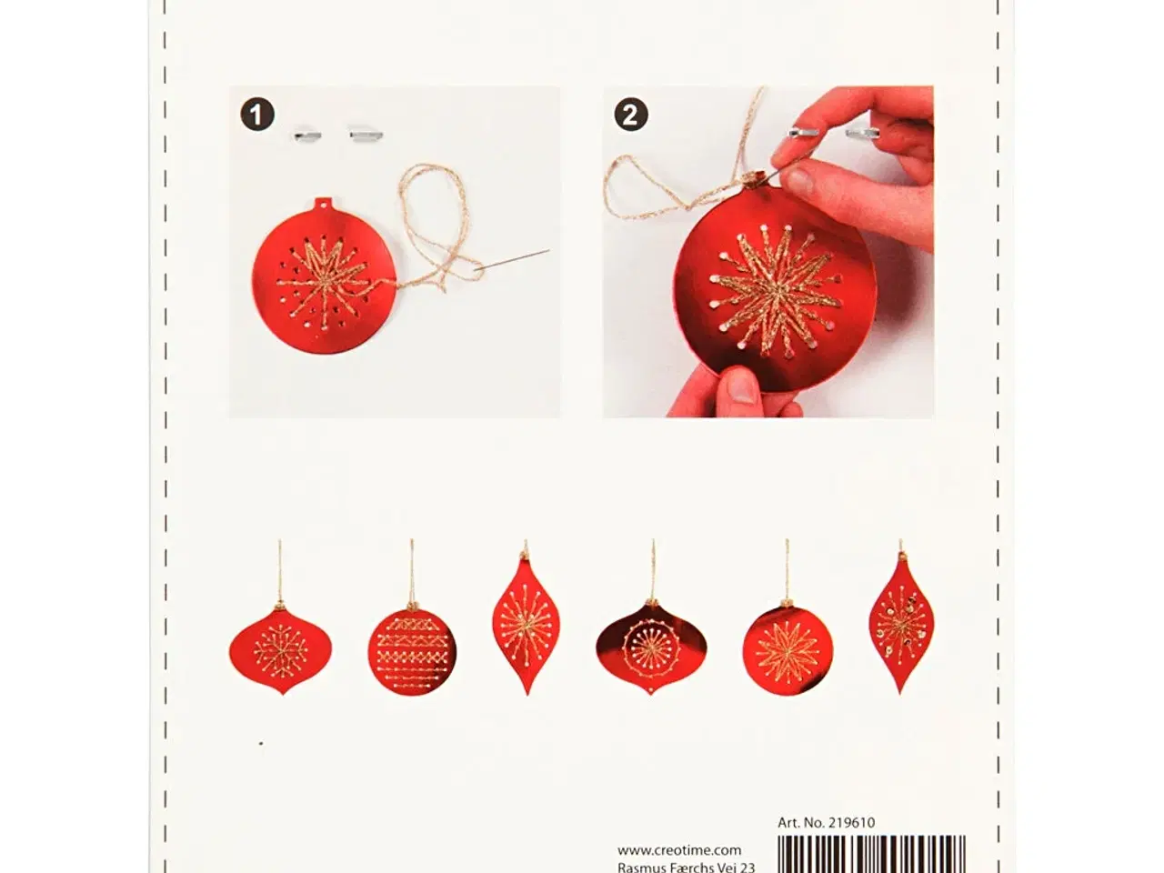 Billede 1 - Juleornamenter i Metallic Rød - 8 stk. i Karton