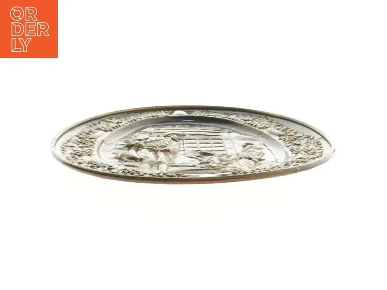 Billede 2 - Ovalt dekorations platte med relief (str. 39x29 cm)