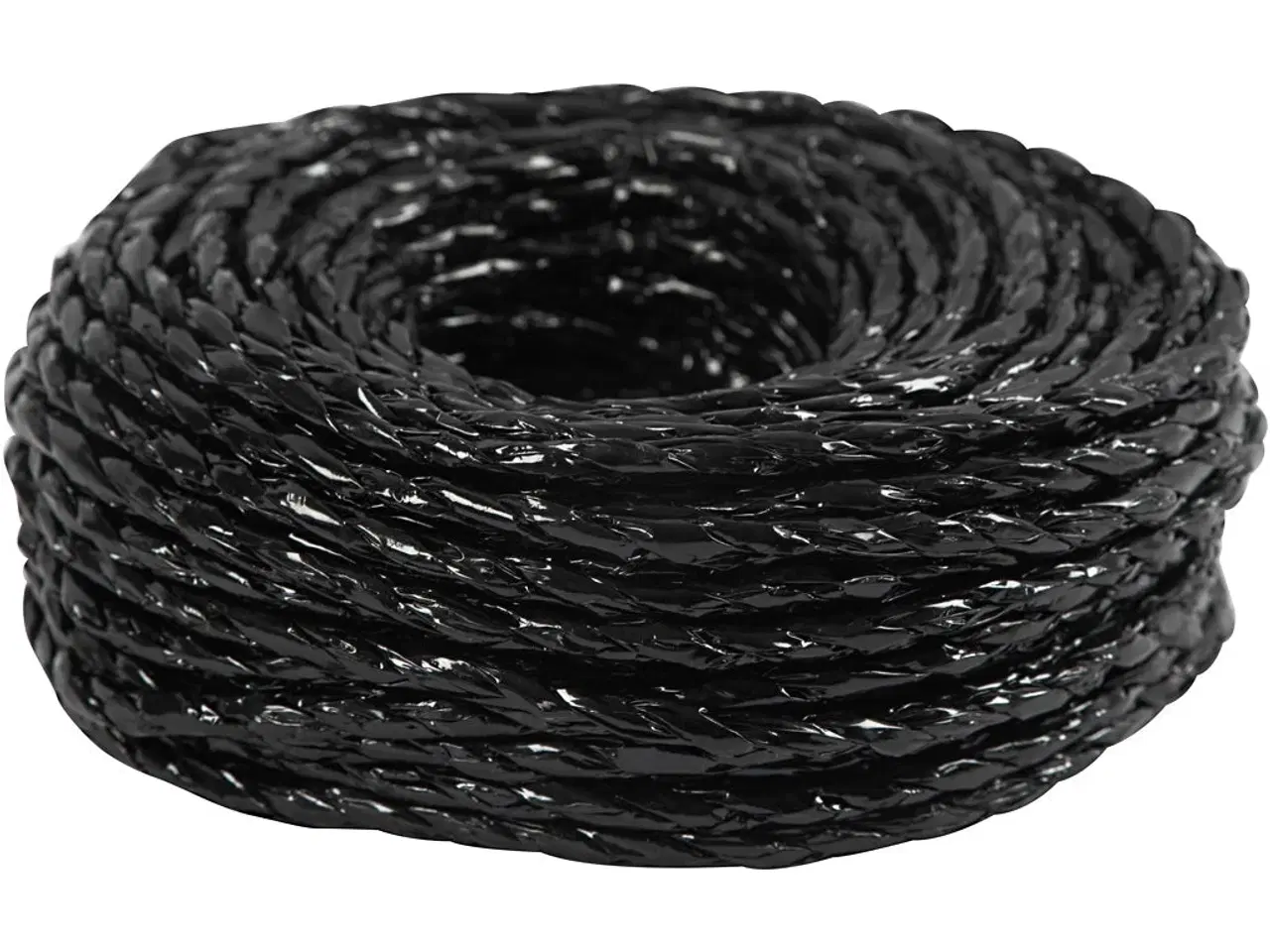 Billede 1 - Papirgarn, tykkelse 3,5-4 mm, sort, 25m/ 1 rl.