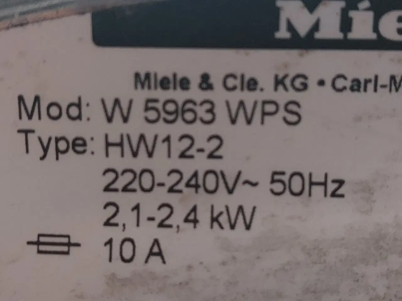 Billede 6 - MIELE Vaskemaskine W5963 WPS