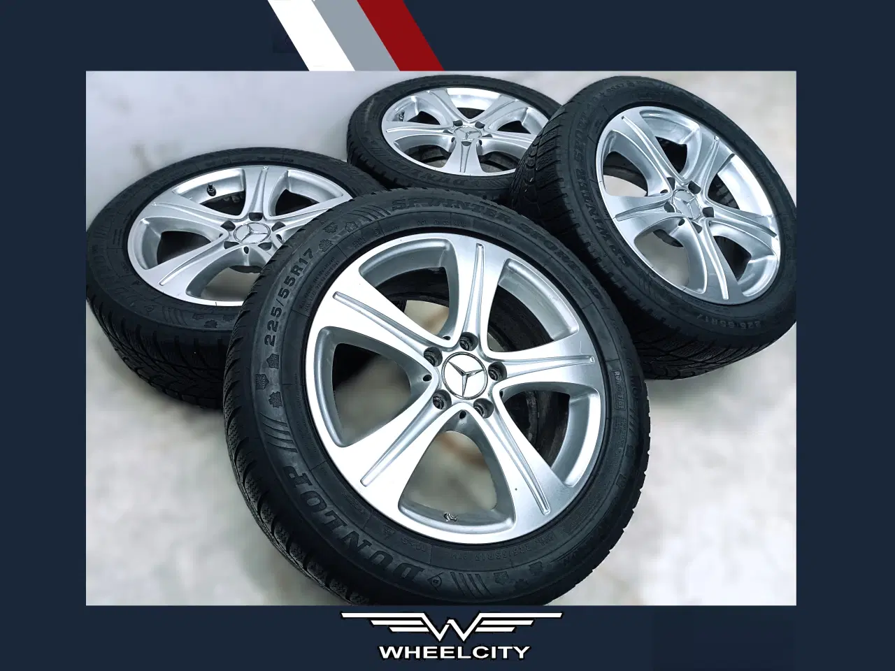 Billede 1 - 5x112 17" ET40 nav 66,6ø Mercedes vintersæt Inkl.T