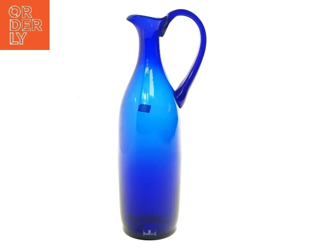 Billede 1 - Blå glas kande fra Bergdala (str. 30,5 cm)