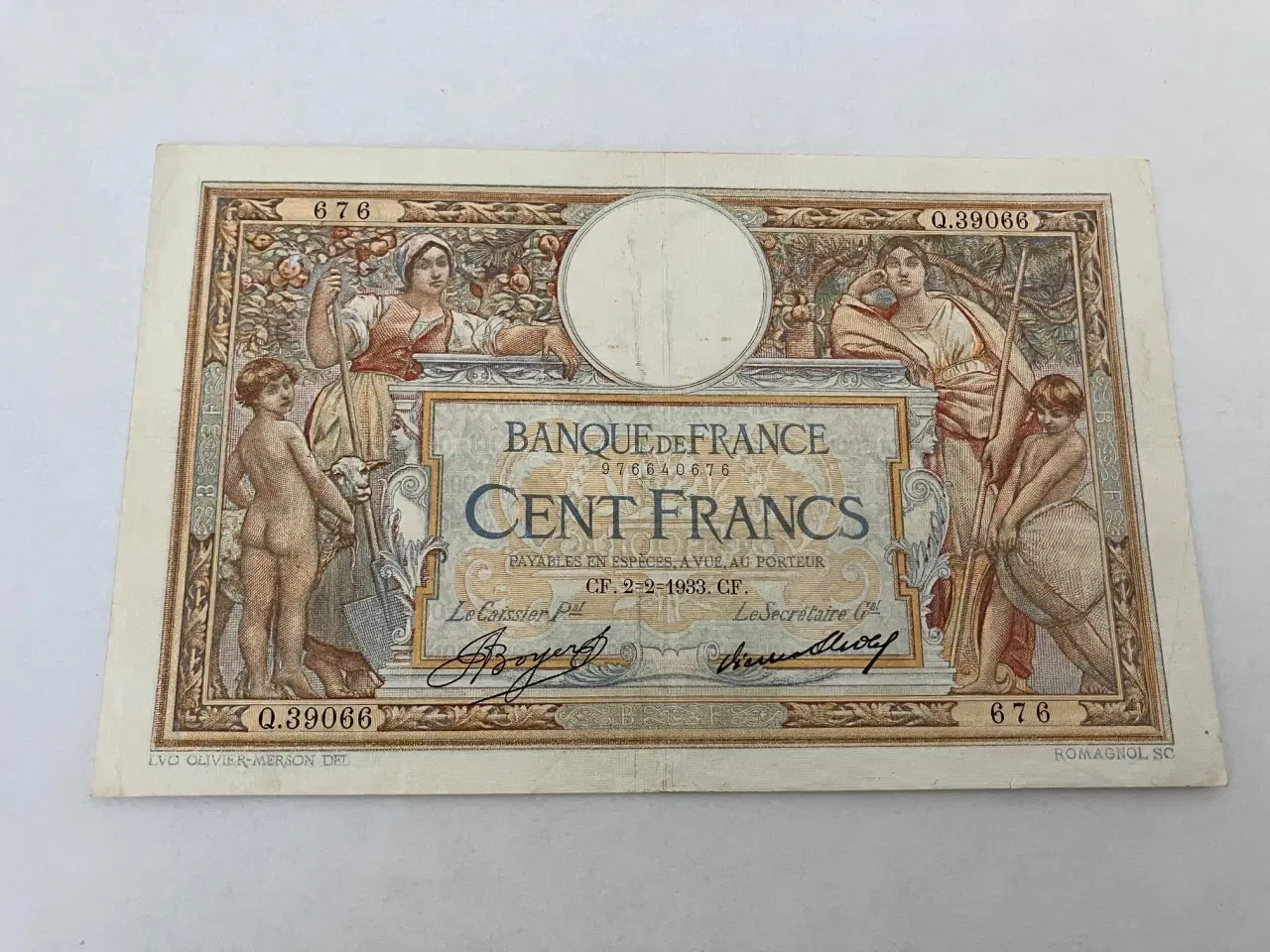 Billede 1 - 100 Francs France 1933
