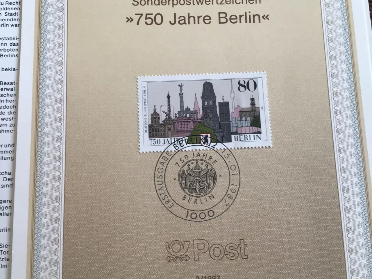 Billede 2 - Die Post in Berlin 1237 - 1987