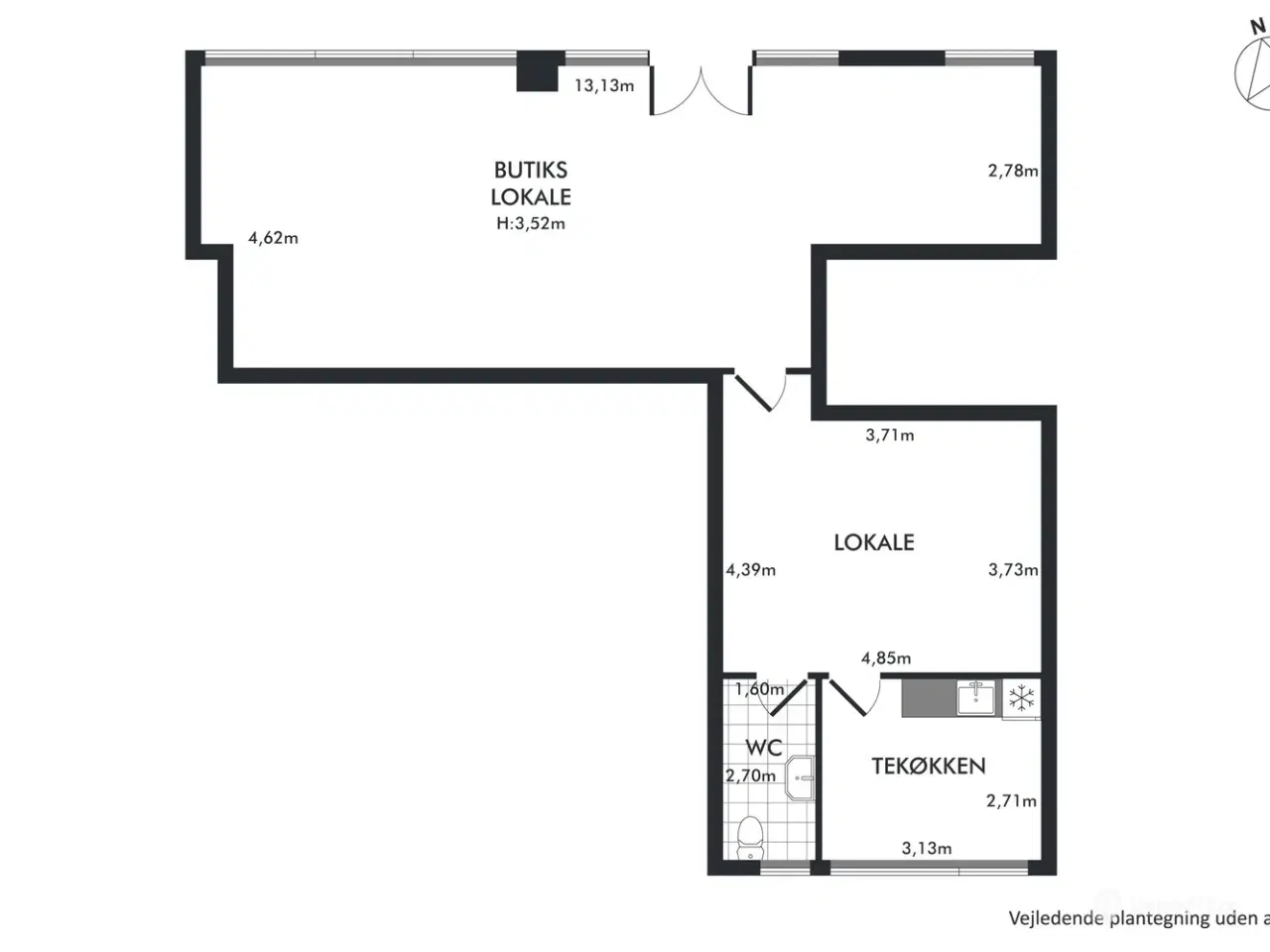 Billede 8 - 112 m² lyst butikslokale med stor eksponering og brede facadevinduer.