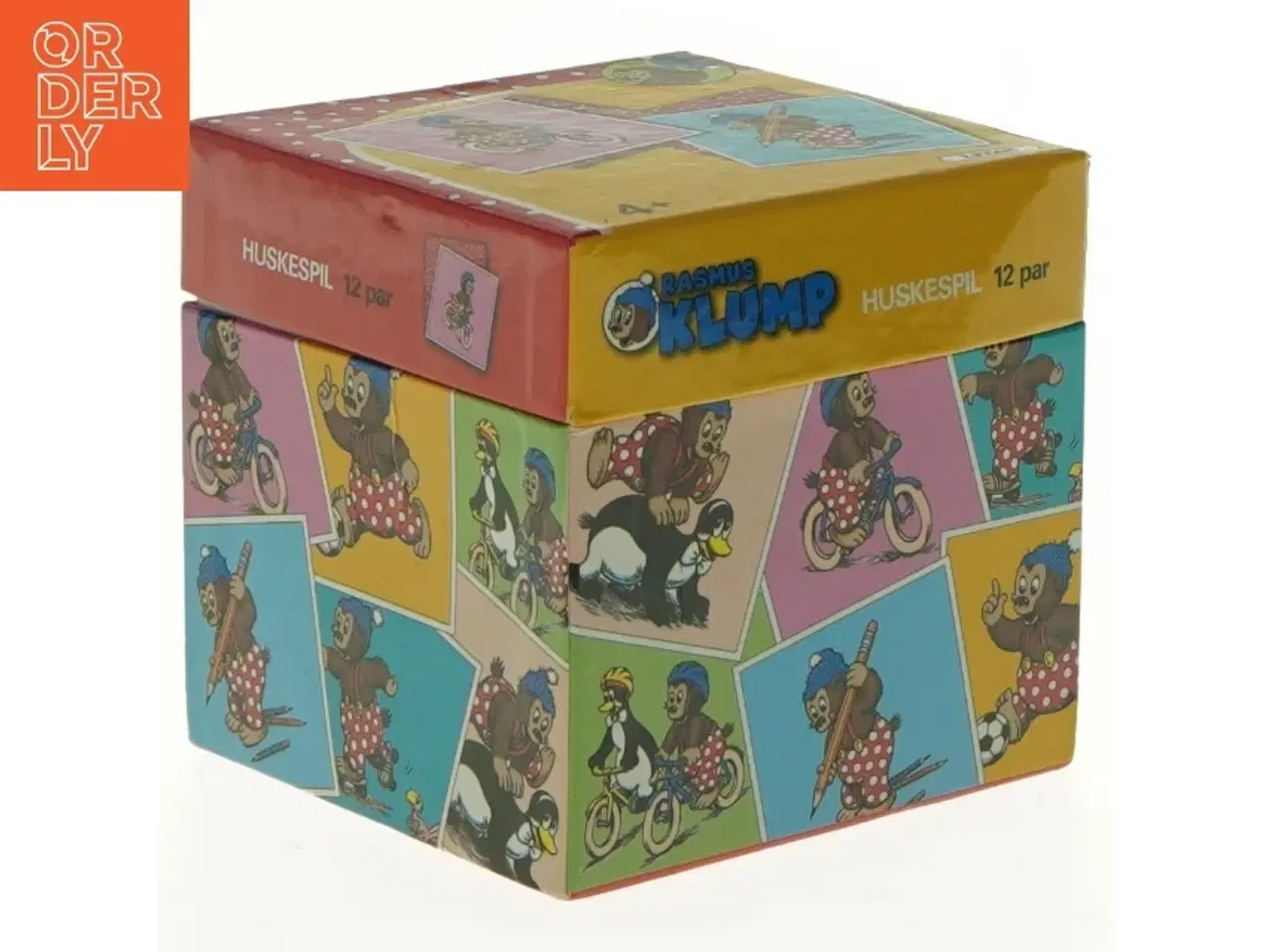 Billede 1 - Vintage børne-huskespil fra Rasmus Klump (str. 9 x 9 x 9 cm)