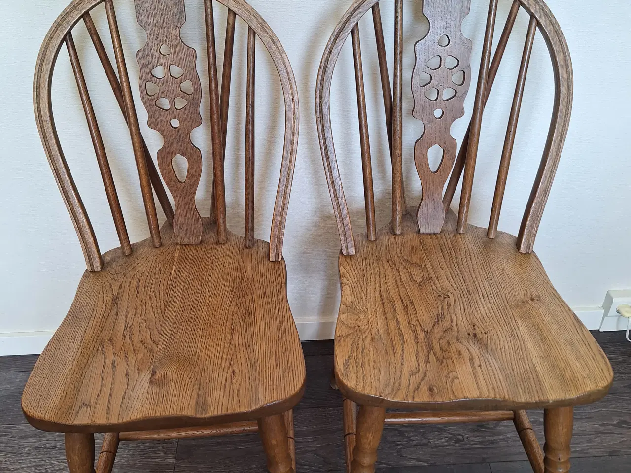 Billede 2 - 6 + 2 spisestuestole i ubehandlet eg.  