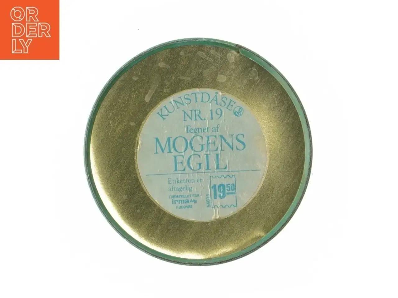 Billede 4 - Retro irma kunstdåse Blå opbevaringsdåse med skyer og landskab fra Irma (str. Ø 11,5 cm længde 15 cm)