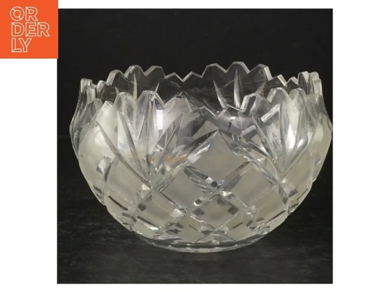 Billede 1 - Glas skål med mønster (str. Ø. 17 cm)