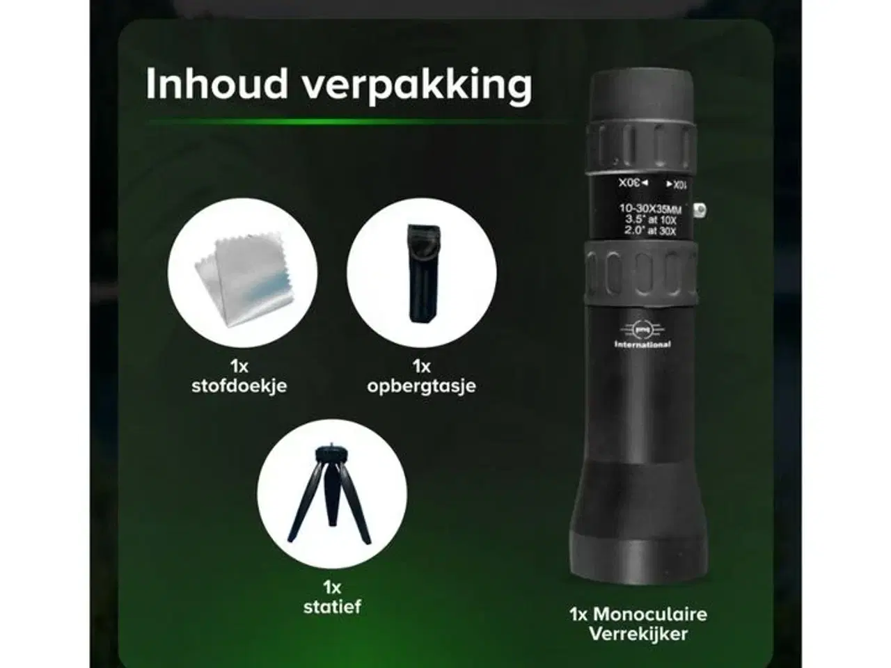 Billede 4 - PNQ  monokulært teleskop 10-30×35(ubrugt)