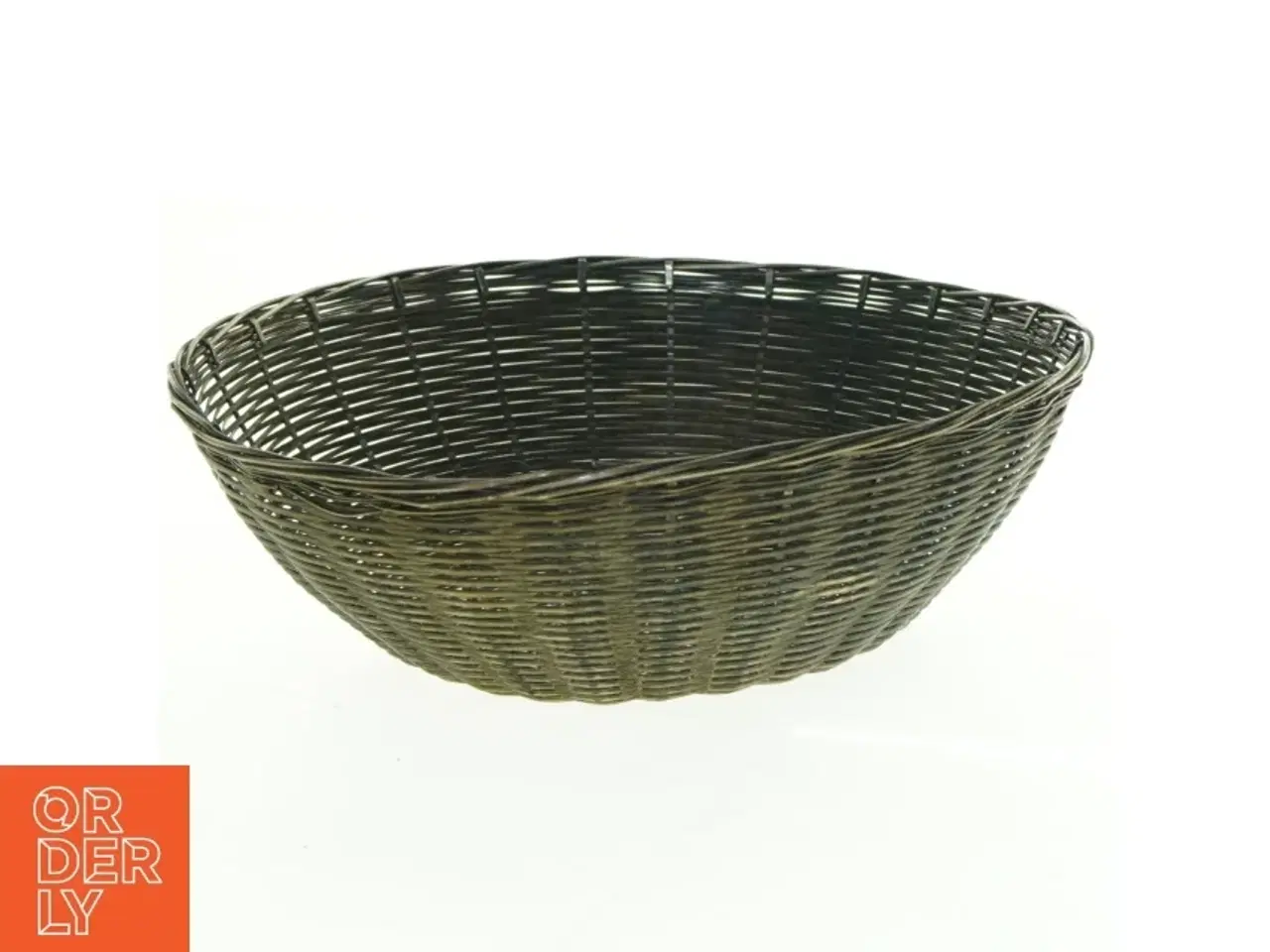 Billede 1 - Sølv Fil de Fer Flettet Metal Kurv (str. Diameter 23 cm h 7 cm)