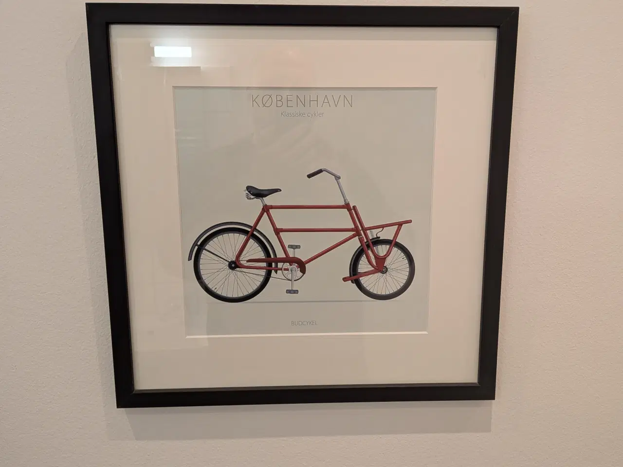 Billede 2 - Mads Berg kunstplakat – "Budcykel" Flot indrammet