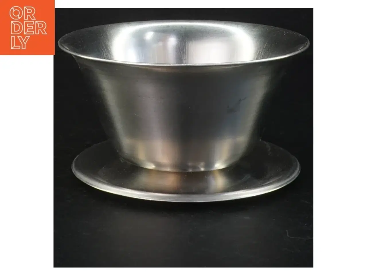 Billede 1 - Rustfrit stål skål med underfad (str. Ø 15 cm)