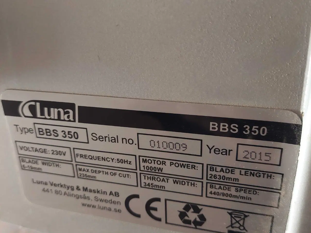 Billede 4 - Båndsav - LUNA BBS 350