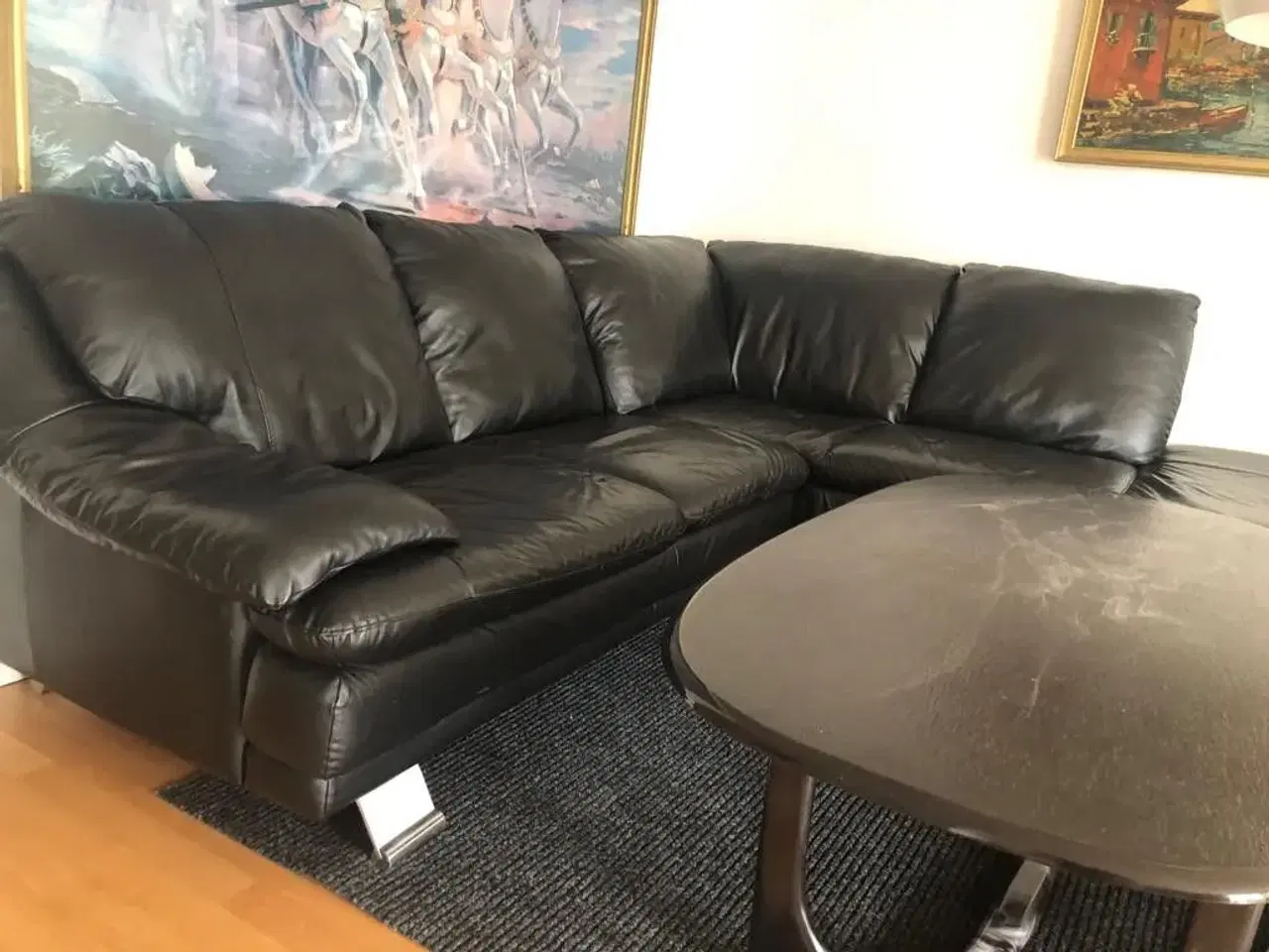Billede 3 - Billig ægte læder sofa
