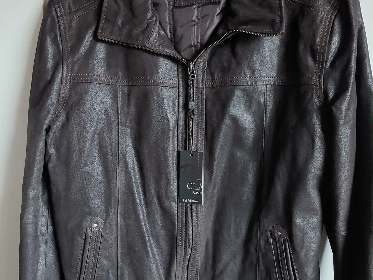 Billede 1 - Ny Skindjakke Vintage Mørk Brun str xl  m Foer 
