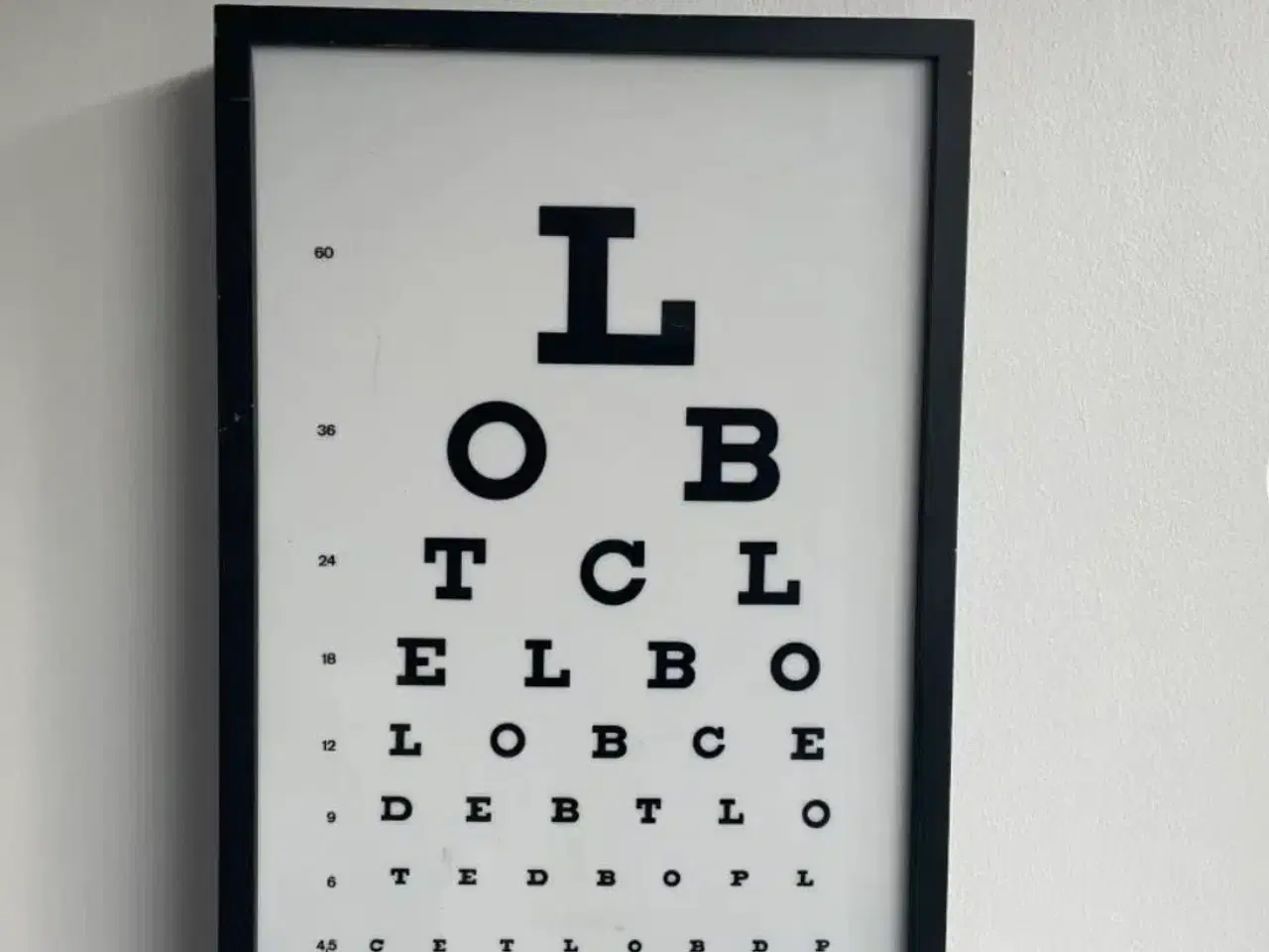 Billede 1 - Original synsprøvetavle m. lys