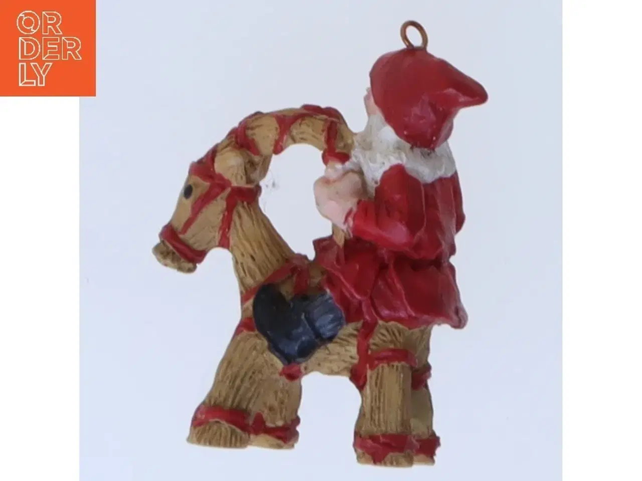 Billede 2 - Glas nisse med hest (str. 4,5 cm)