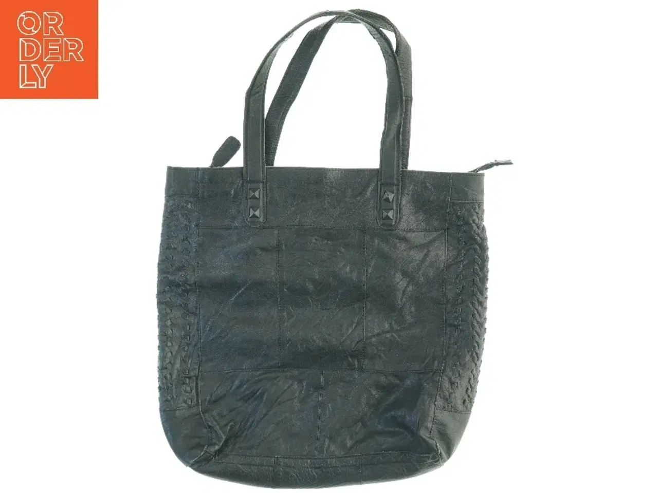 Billede 1 - Sort skuldertaske i læder fra Dixie (str. 44 x 43 cm)