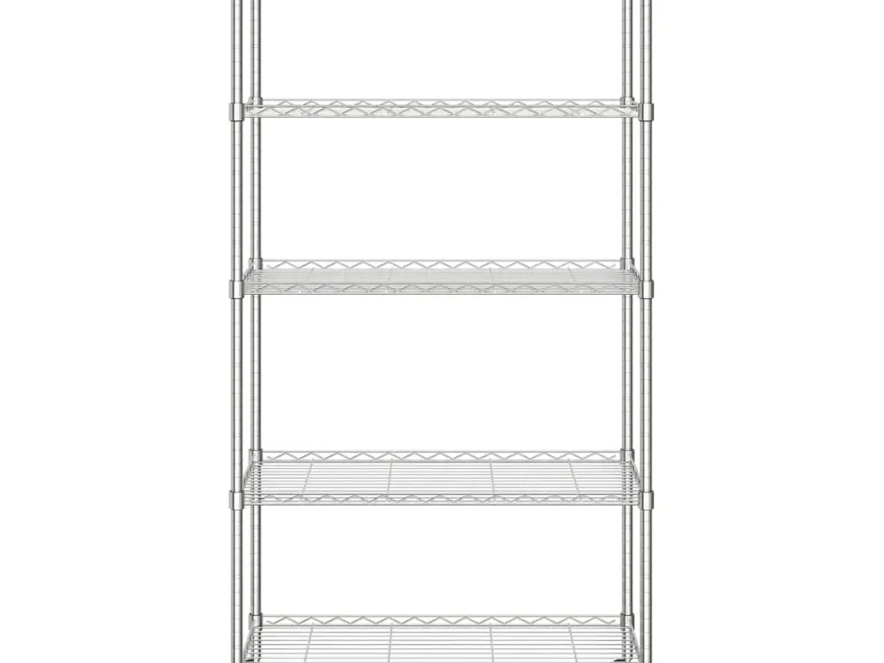 Billede 3 - Opbevaringsreol med 5 hylder og hjul 75x35x155 cm 250 kg krom