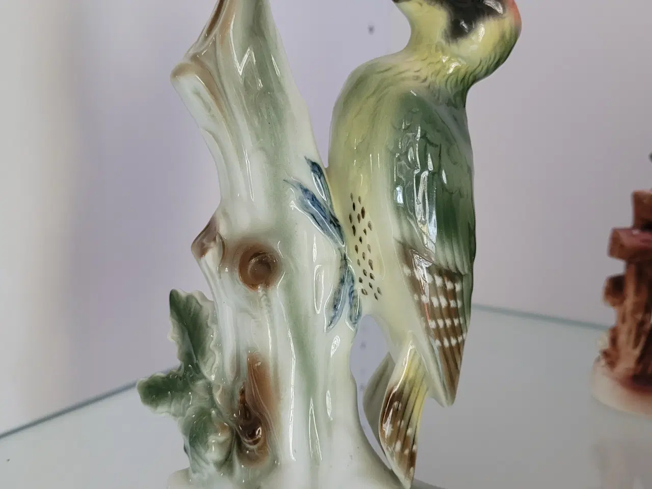 Billede 1 - Fugl på stamme og lille vase