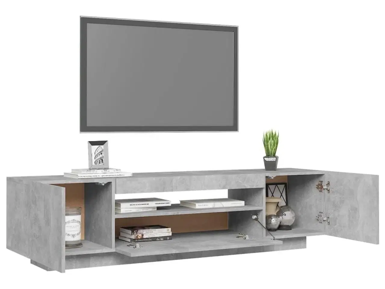 Billede 6 - Tv-skab med LED-lys 160x35x40 cm betongrå