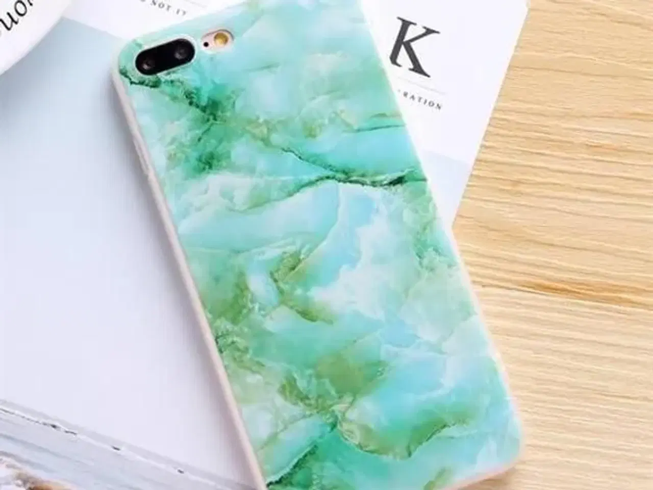 Billede 3 - Grøn marmor cover iPhone 5 5s SE 6 6s 