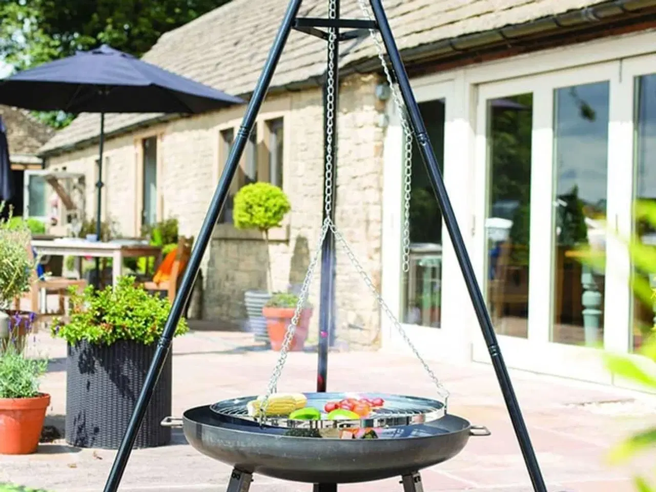 Billede 1 - BBGRILL grill med trefod sort 172 cm BBQ TRIPOD