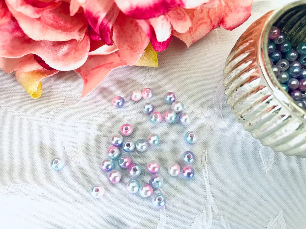 Billede 3 - Regnbue perler 100 stk. 