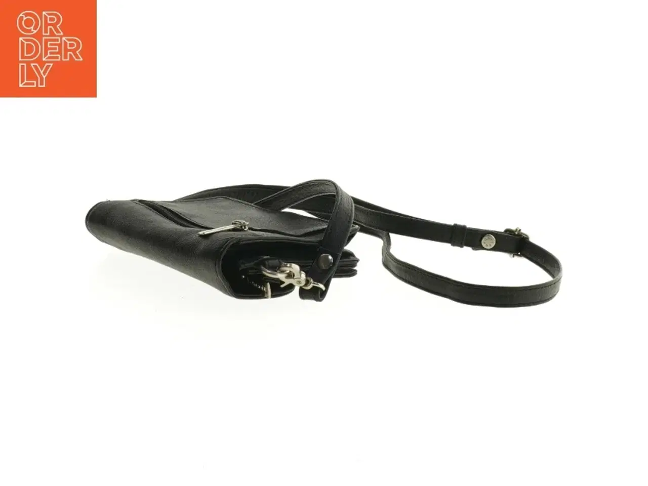 Billede 5 - Sort Bon Go&#251;t Crossbody lædertaske med skulderrem (str. 16 x 11 cm)