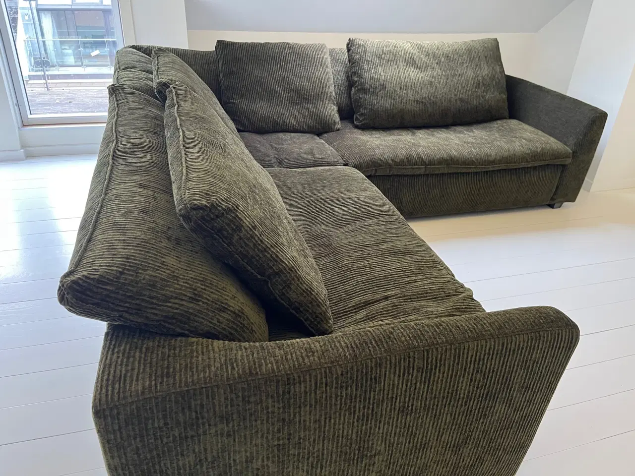 Billede 1 - Sofa - Heaven Hjørnesofa. Grøn fløjls sofa. 