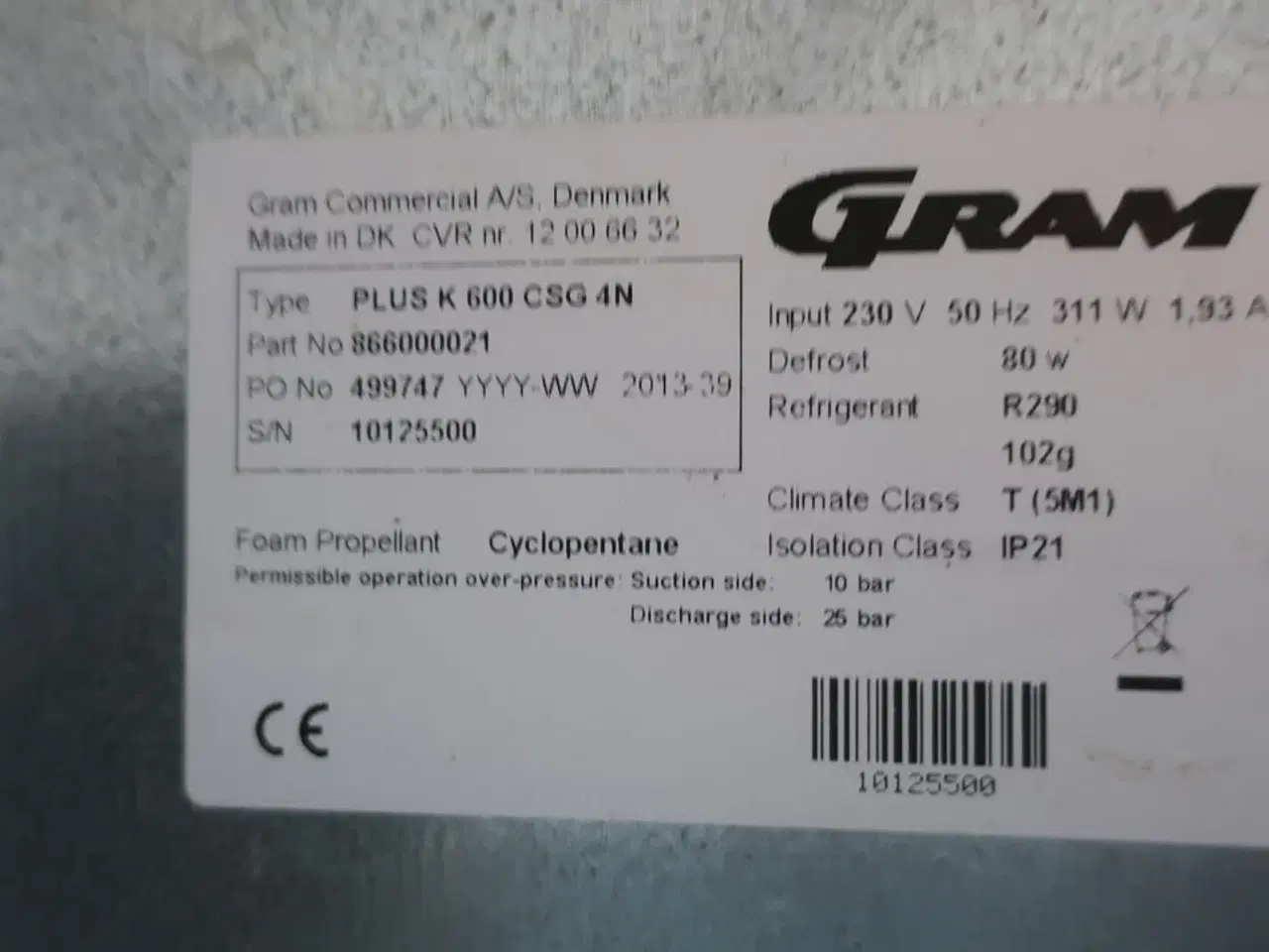 Billede 6 - Industrikøleskab GRAM PLUS K 600 CSG 4N (cirkulerende)