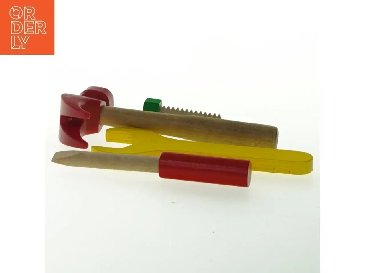 Billede 2 - Træværktøjskasse med legetøjsværktøj fra Hape (str. 24x13 cm)