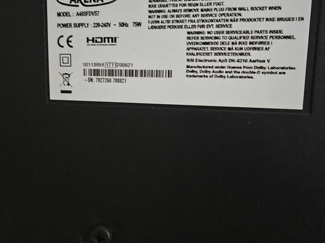 Billede 2 - Arena TV 48" med TV reol